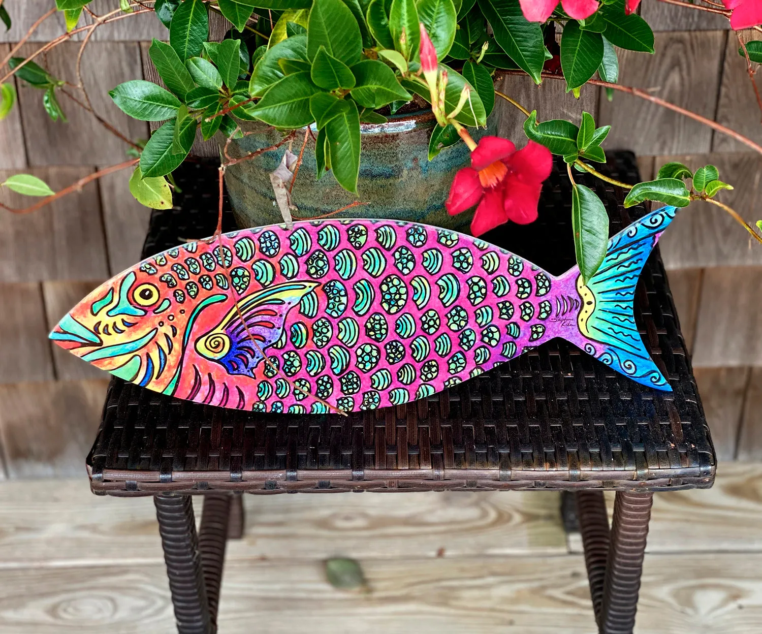 Parrot Fish Wood Wall Art