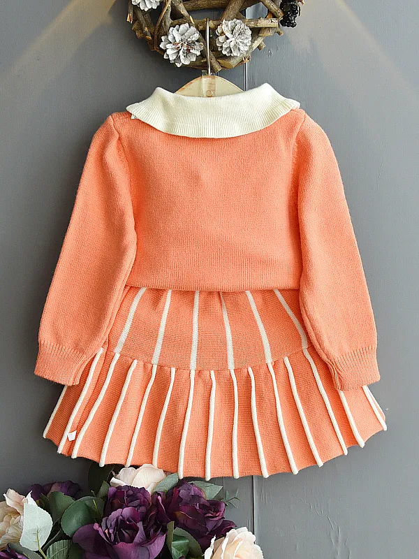 Preppy Petals Sweater And Skirt Set