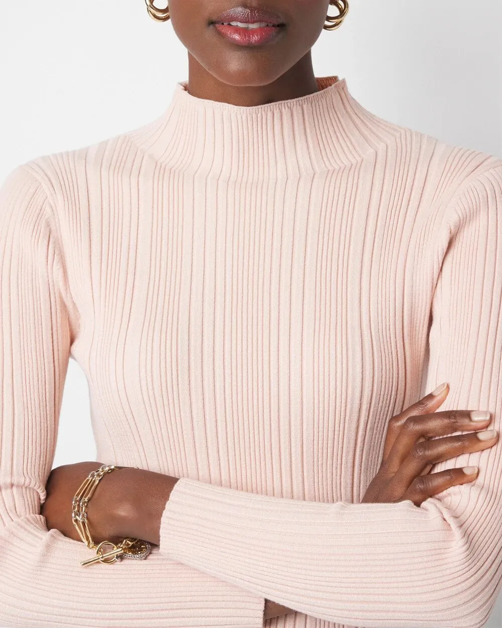 Ribbed Mockneck Sweater