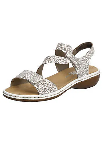 Rieker 659C7 Ladies White Hook & Loop Sandals