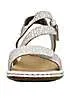 Rieker 659C7 Ladies White Hook & Loop Sandals