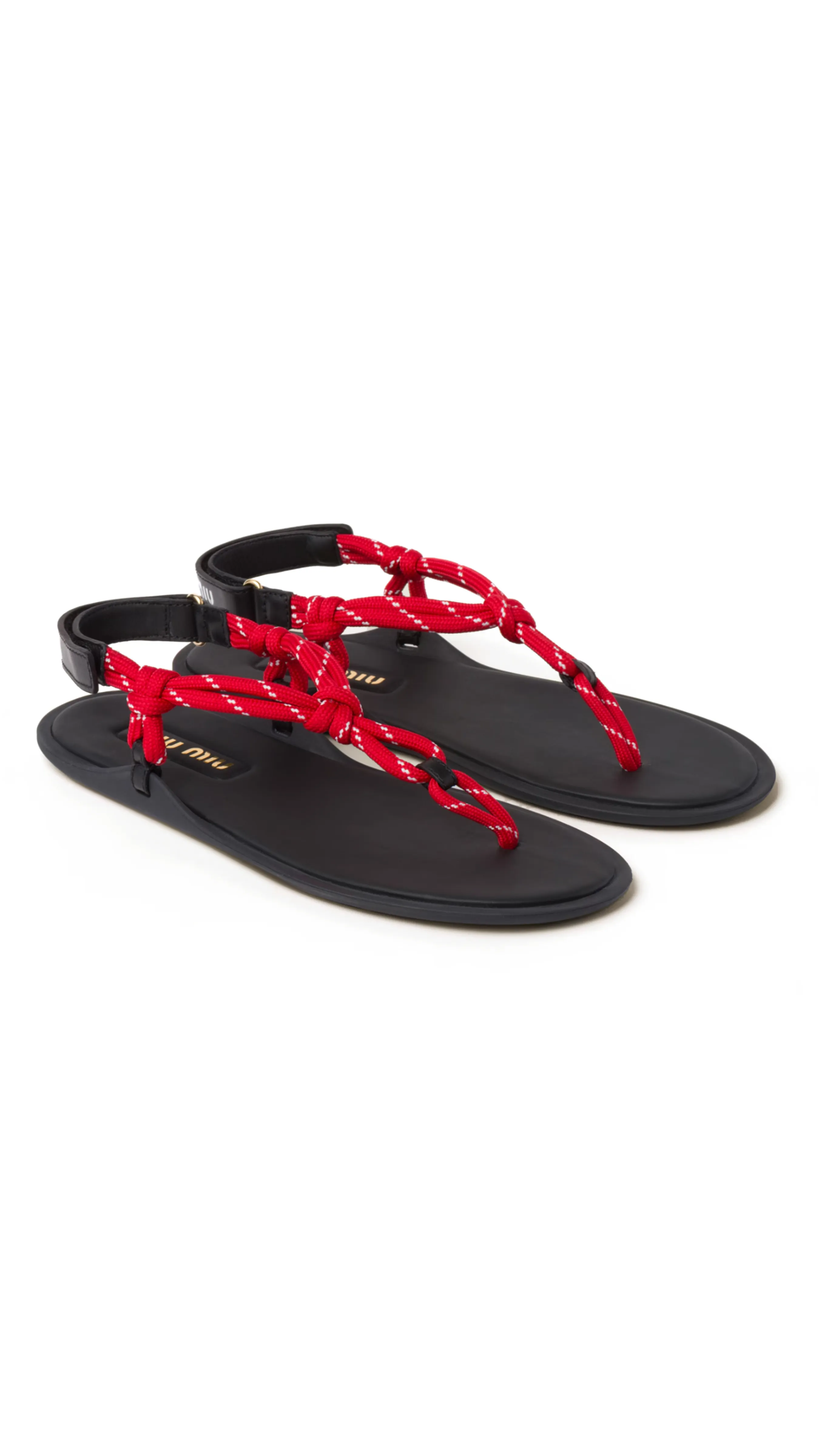 Riviere Cord and Leather Sandals - Red