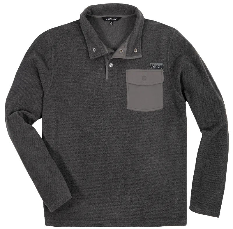 SALE Simply Southern Dark Grey Snap Pullover Sweater Unisex Jacket