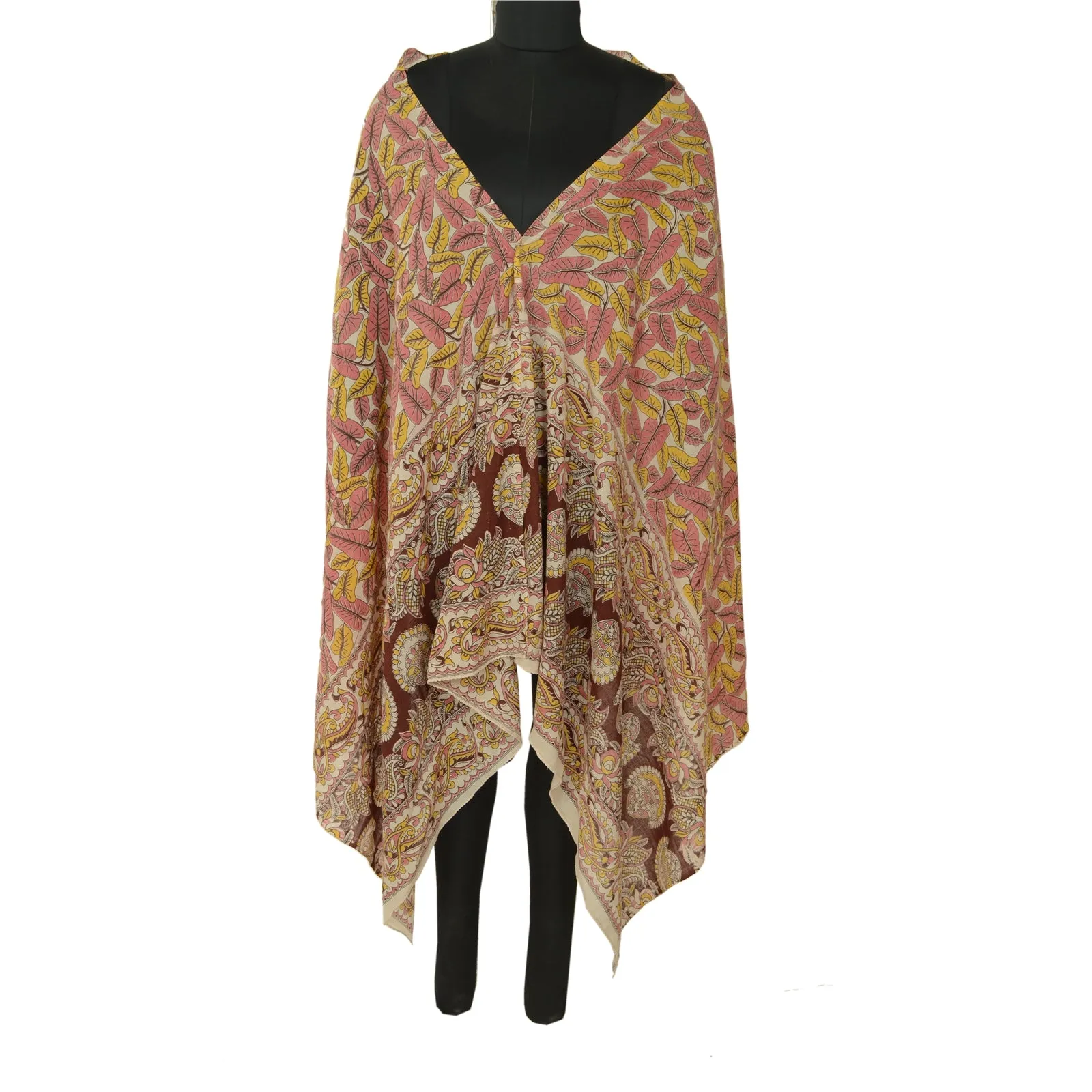 Sanskriti Vintage Dupatta Long Stole Pure Cotton Block Printed Kalamkari Scarves