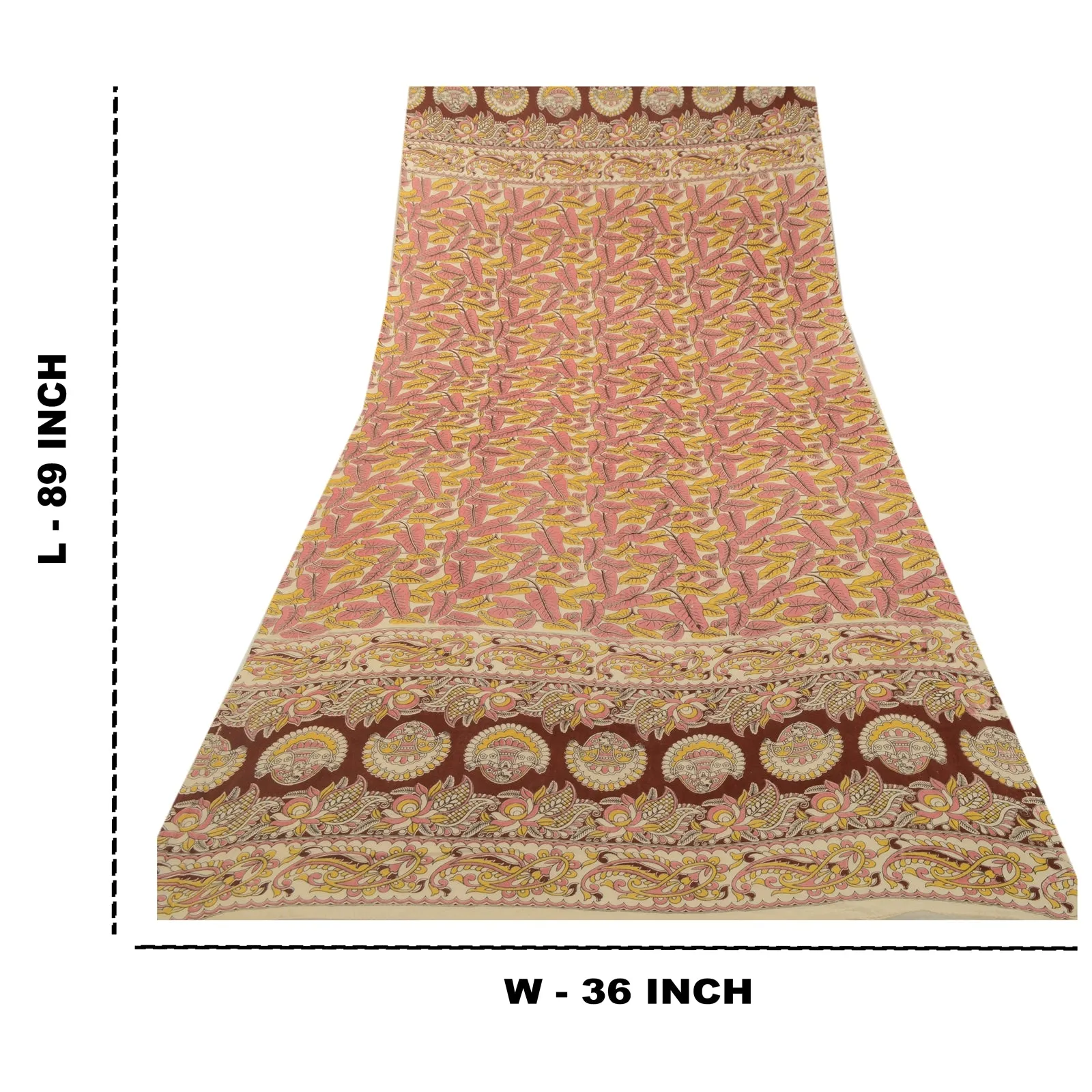 Sanskriti Vintage Dupatta Long Stole Pure Cotton Block Printed Kalamkari Scarves