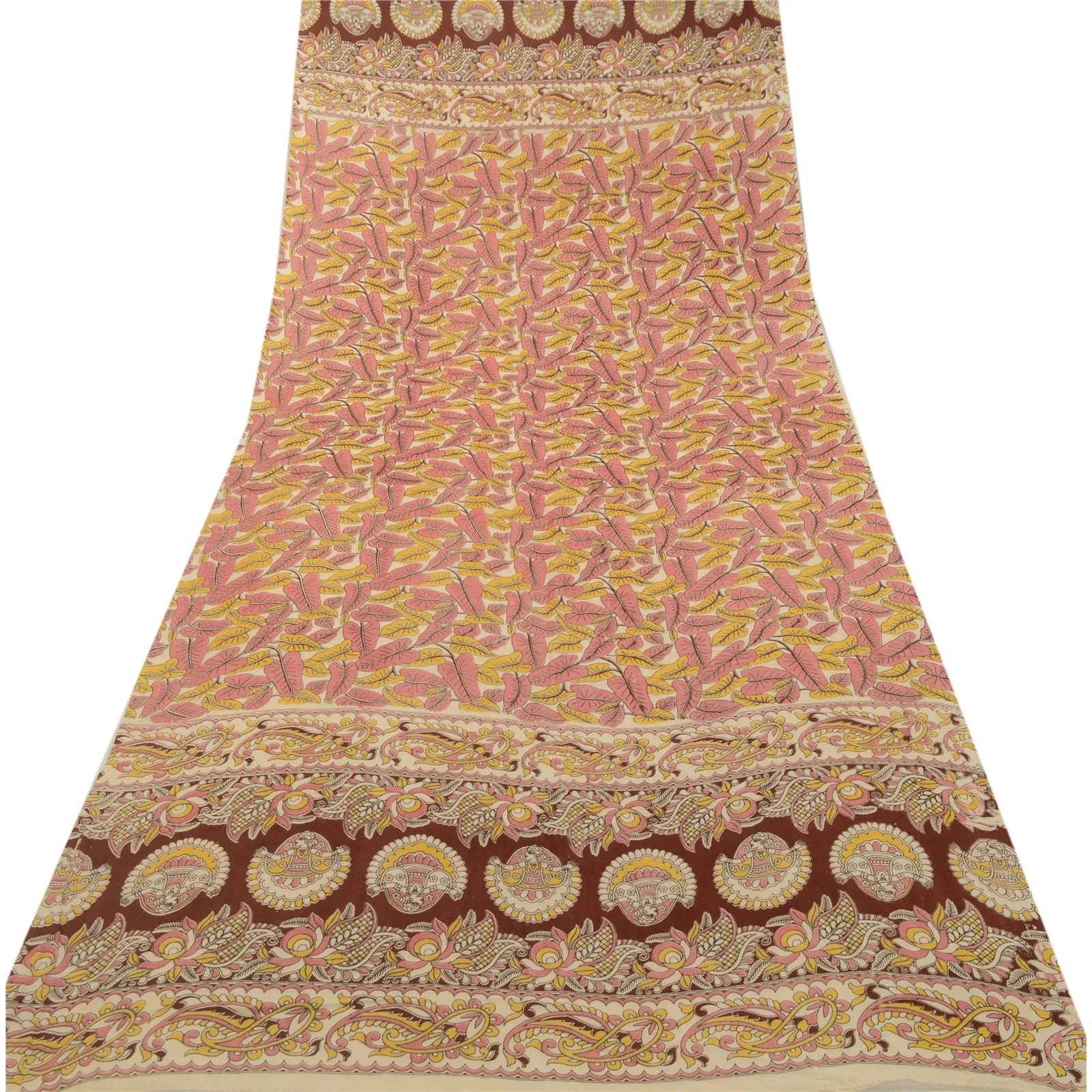 Sanskriti Vintage Dupatta Long Stole Pure Cotton Block Printed Kalamkari Scarves