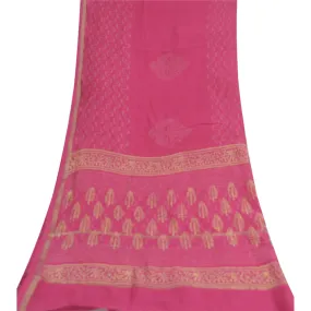 Sanskriti Vintage Long Dupatta Pink Hand Block Printed Pure Cotton Stole Scarves