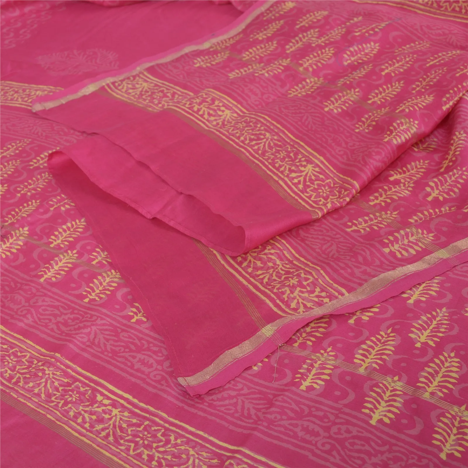 Sanskriti Vintage Long Dupatta Pink Hand Block Printed Pure Cotton Stole Scarves