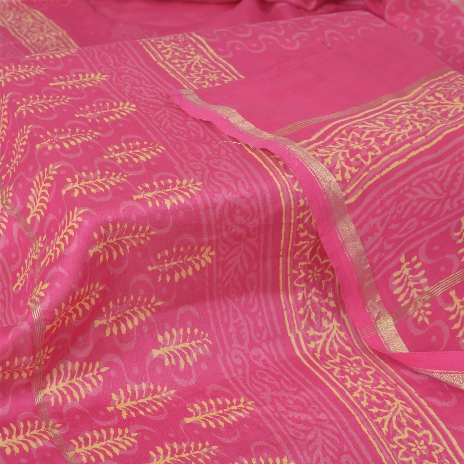 Sanskriti Vintage Long Dupatta Pink Hand Block Printed Pure Cotton Stole Scarves