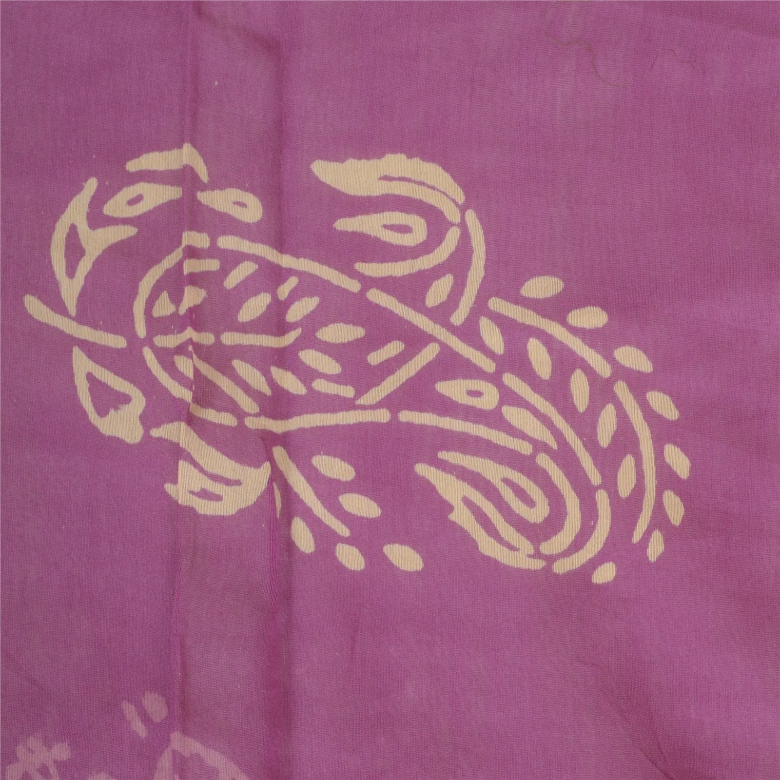 Sanskriti Vintage Long Purple Dupatta/Stole Cotton Silk Block Printed Scarves