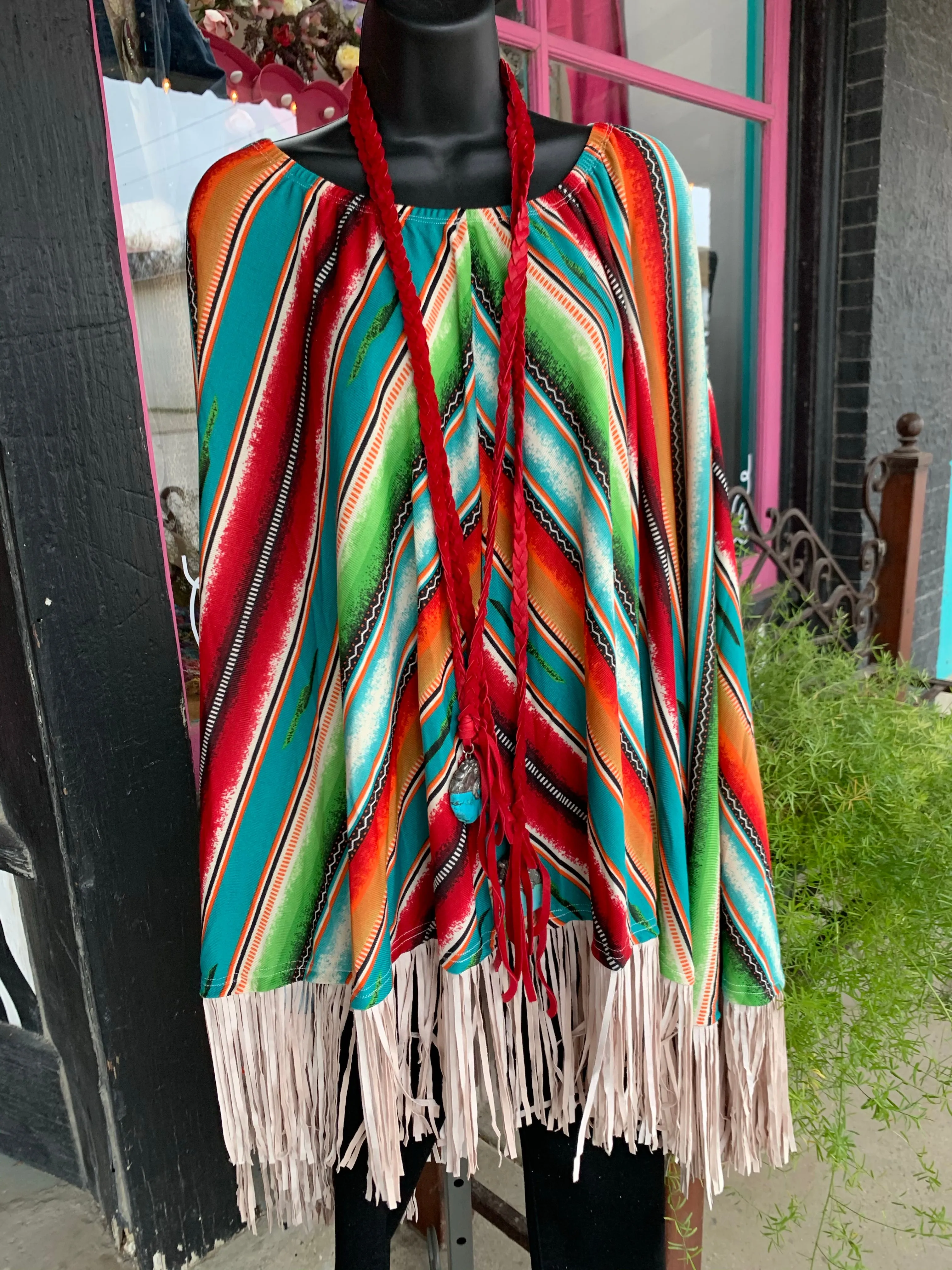 Serape Poncho w/fringe