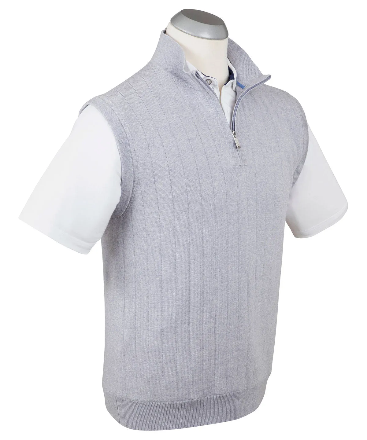 Signature Merino Lined Quarter-Zip Mock Neck Wind Vest