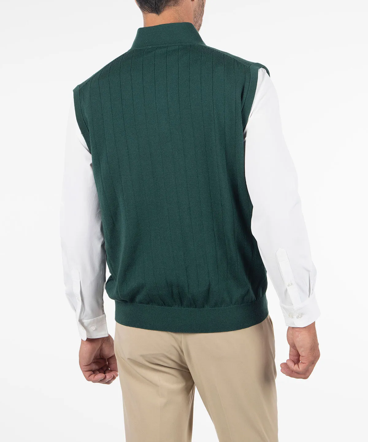 Signature Merino Lined Quarter-Zip Mock Neck Wind Vest