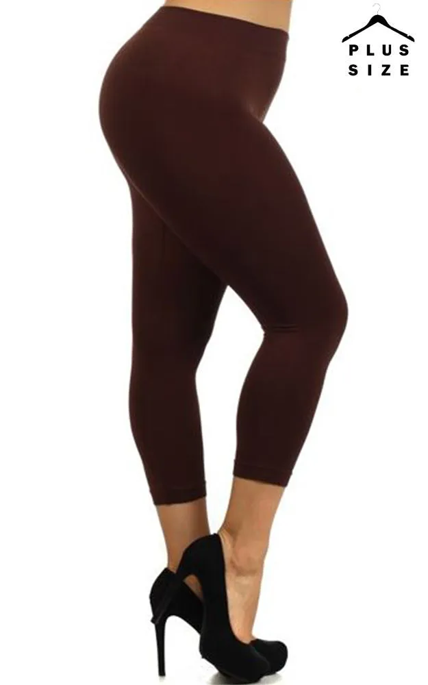 SML826SDP Nylon Seamless Capri Leggings (PLUS SIZE)