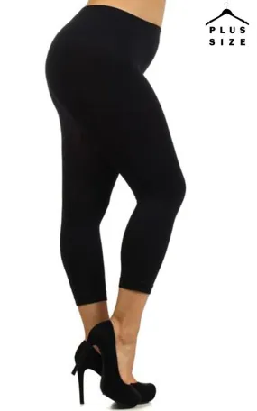 SML826SDP Nylon Seamless Capri Leggings (PLUS SIZE)