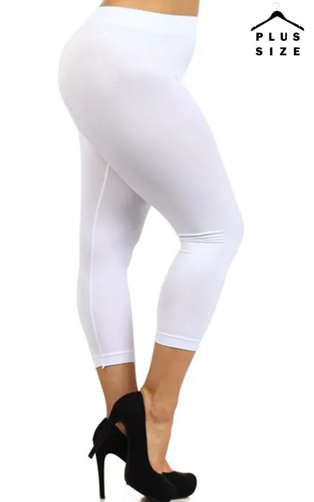 SML826SDP Nylon Seamless Capri Leggings (PLUS SIZE)