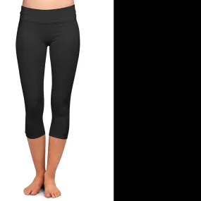 Solid Black Capri Soft Leggings