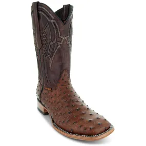 Soto Boots Mens Out of the Wild Cognac Ostrich Print Boots H50031