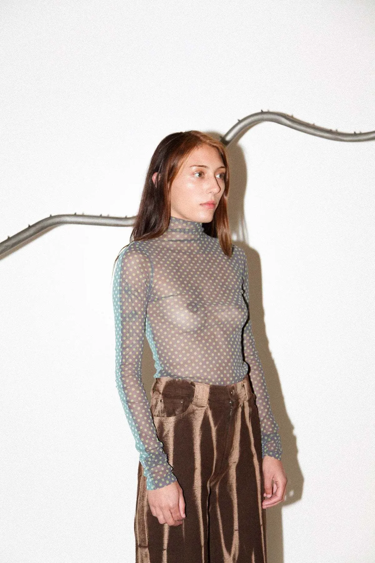 SPLIT TURTLENECK - POND/STONE