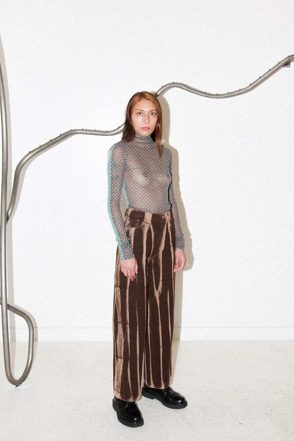 SPLIT TURTLENECK - POND/STONE