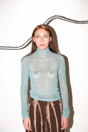 SPLIT TURTLENECK - POND/STONE