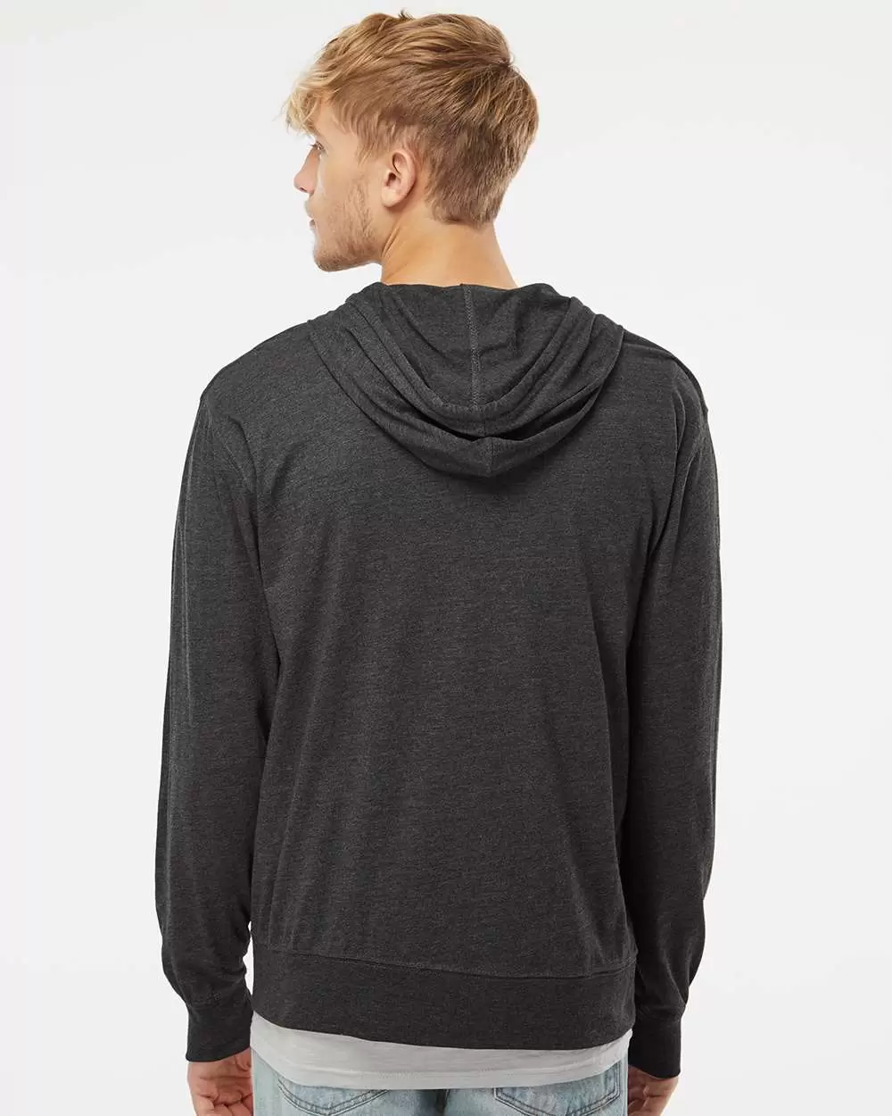 SS150JZ Independent Trading Co. Lightweight Jersey Hooded Full-Zip T-Shirt SKU: SS150JZ