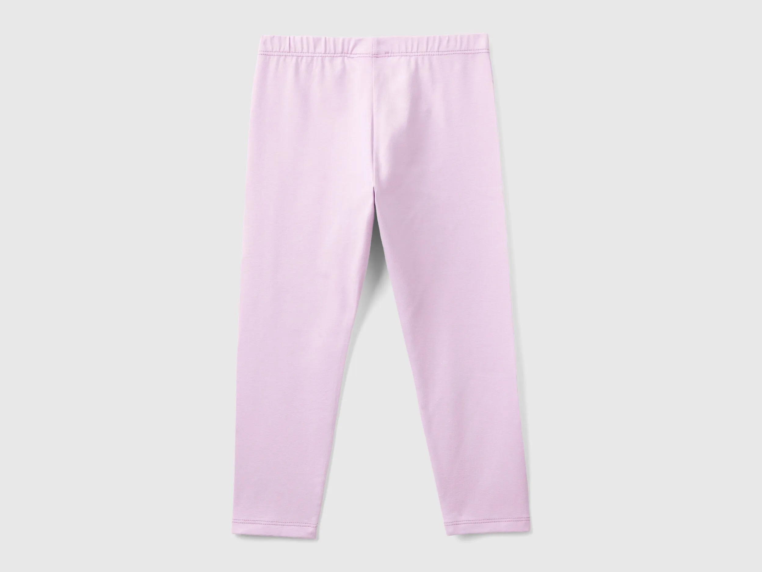 Stretch cotton leggings - Lilac | Benetton