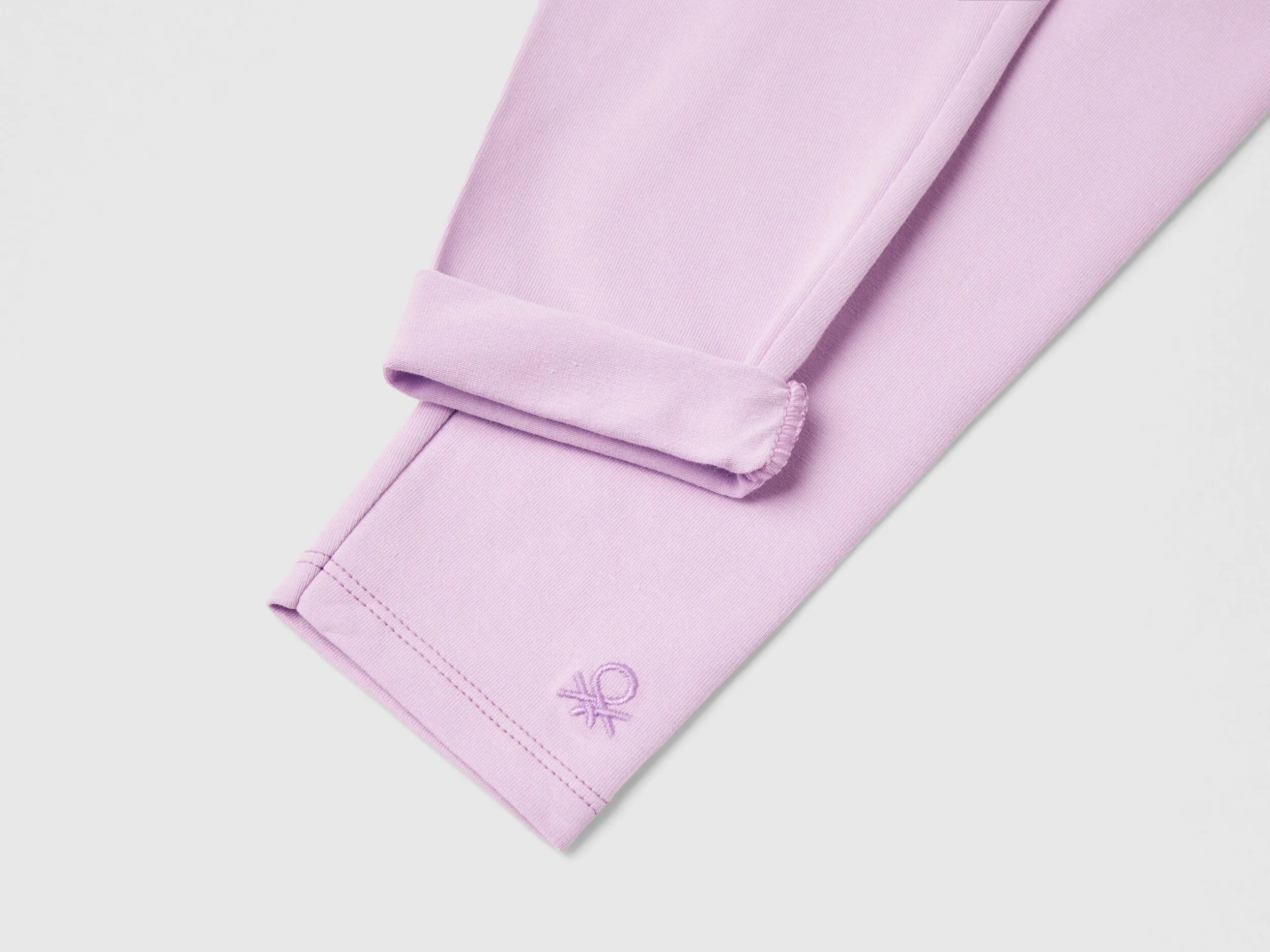 Stretch cotton leggings - Lilac | Benetton