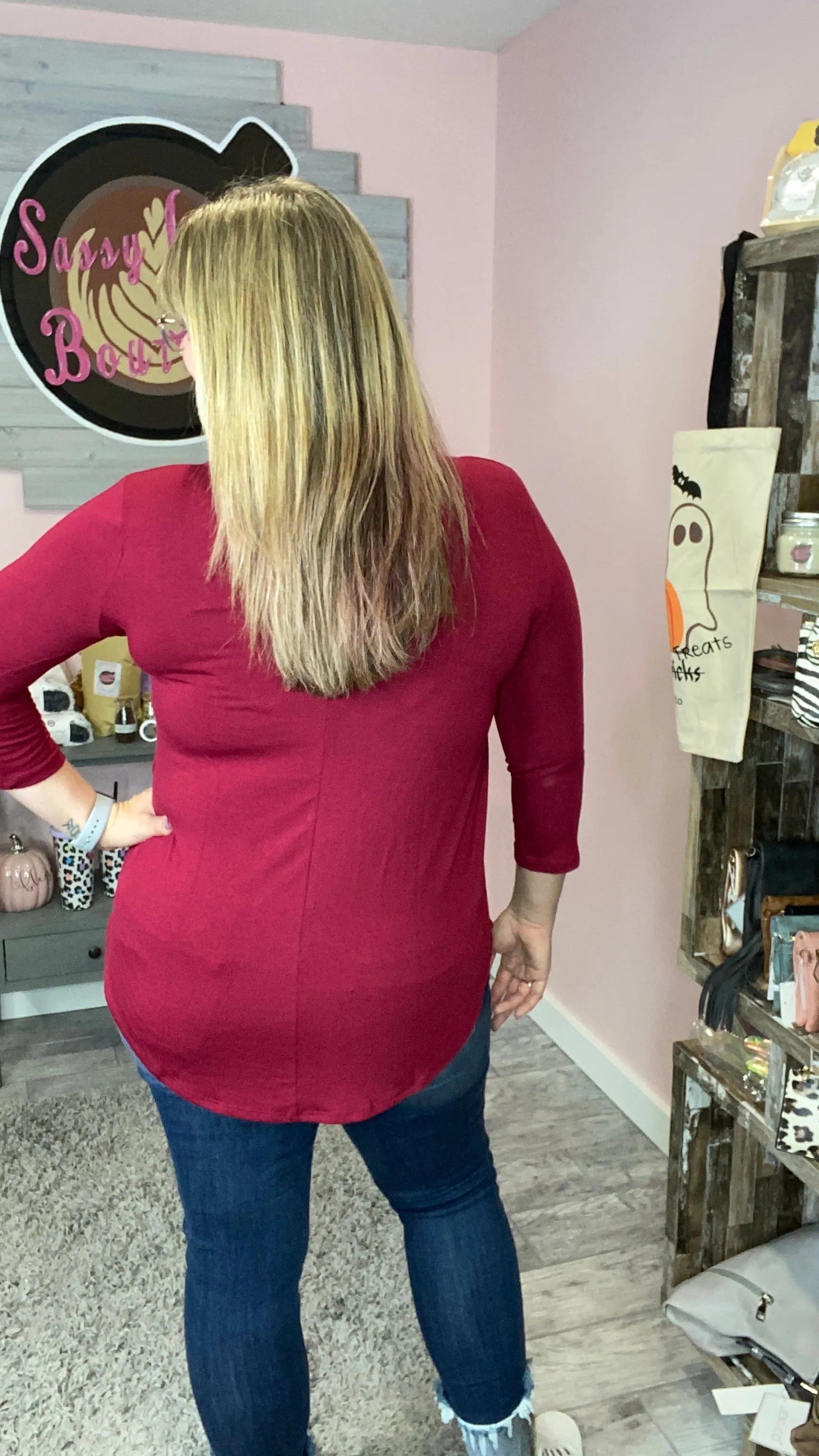 Subtle & Sweet 3/4 Sleeve Top