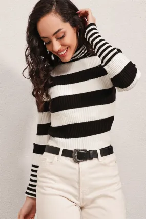 Turtleneck Striped Sweater