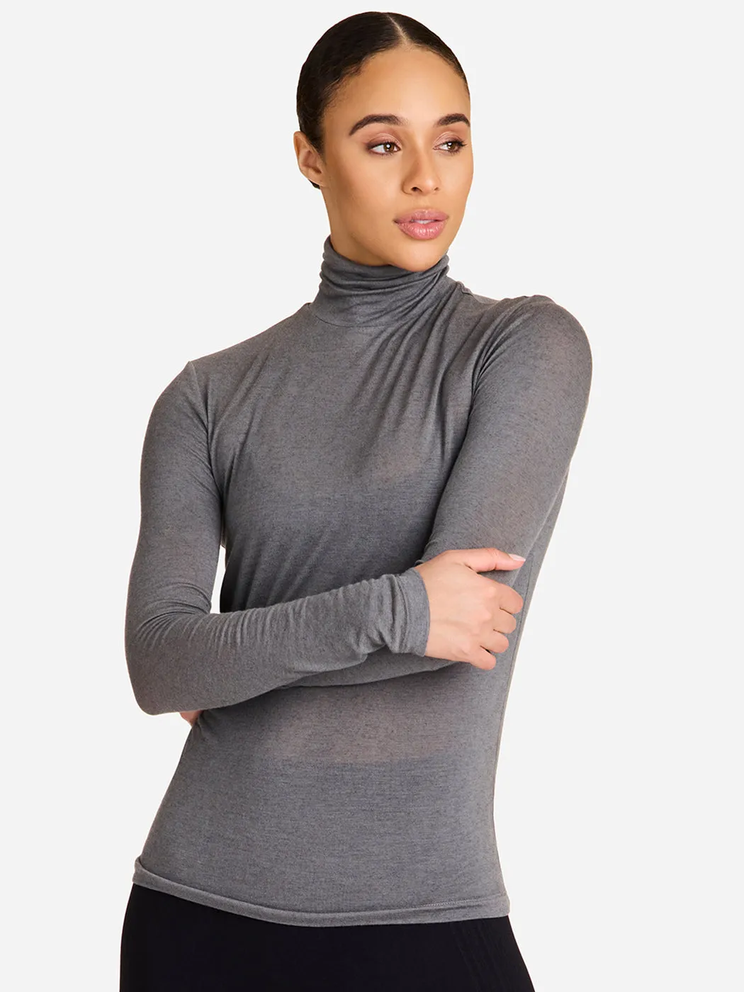 Washable Cashmere Turtleneck - Grey