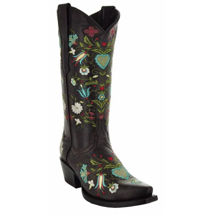 Wildflower Boots | Floral Embroidered Cowgirl Boots (M50030)