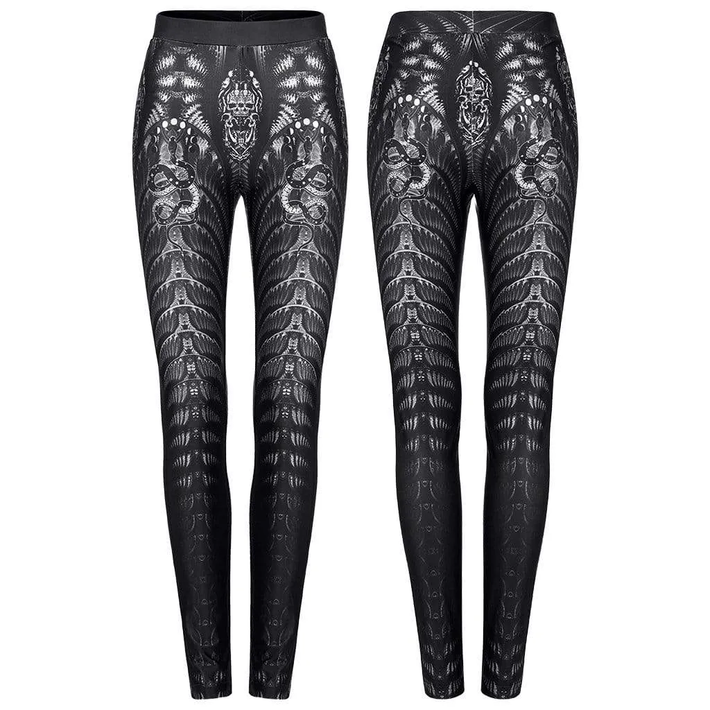 Women's Gothic Skeleton Printed Leggings