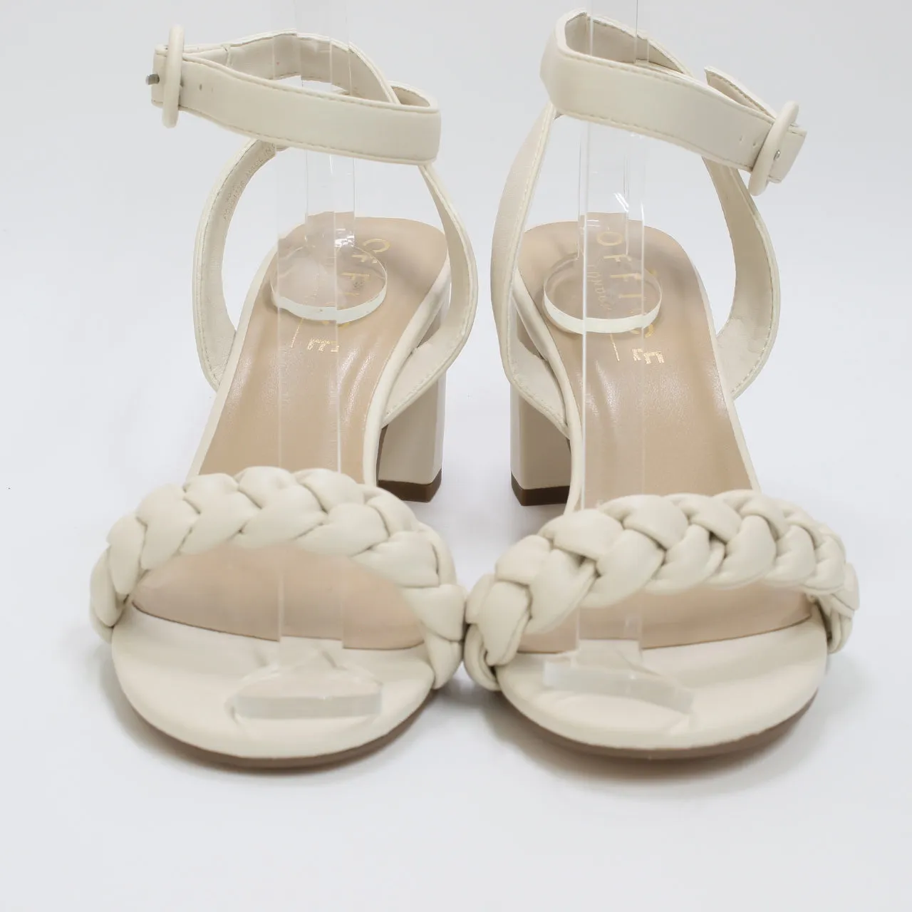 Womens Office Meadow Plait Strap Two Part Sandals White