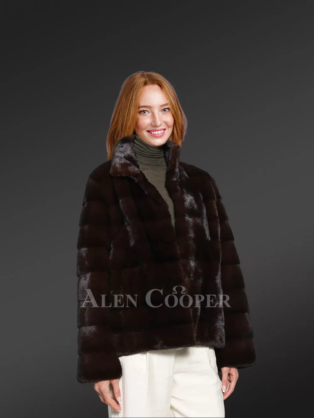 Women’s Turtle Neck Mink Coat