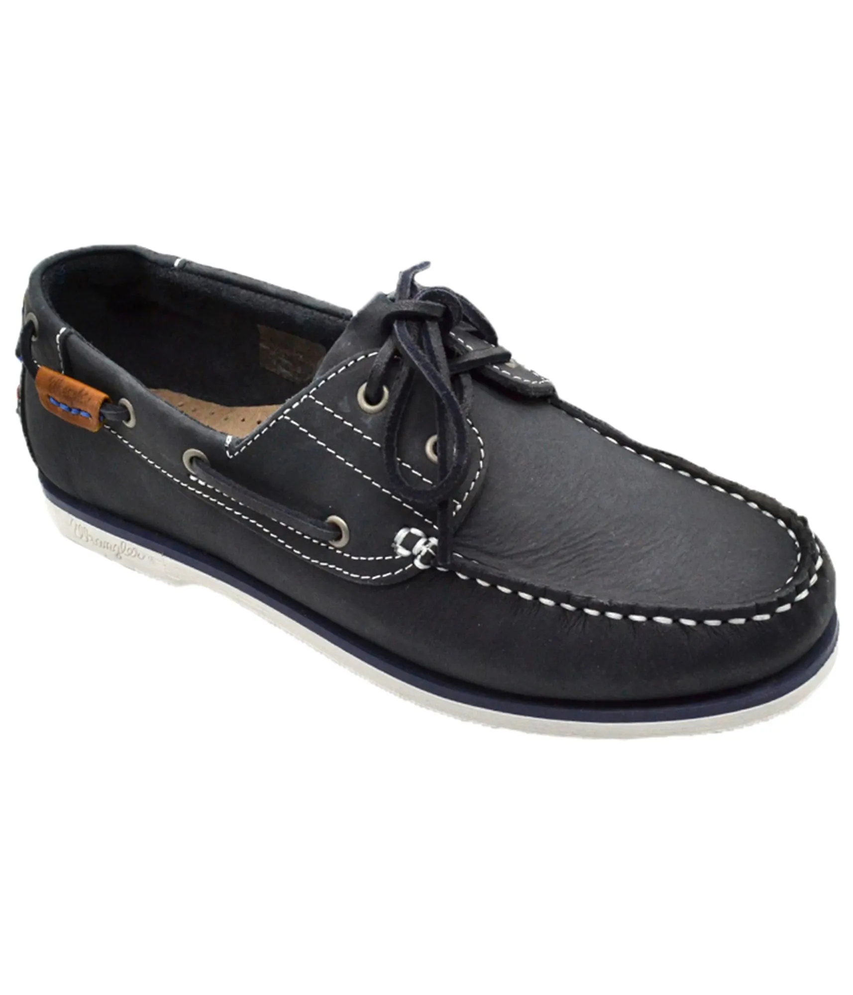 Wrangler Ocean Leather Boat Shoes Navy